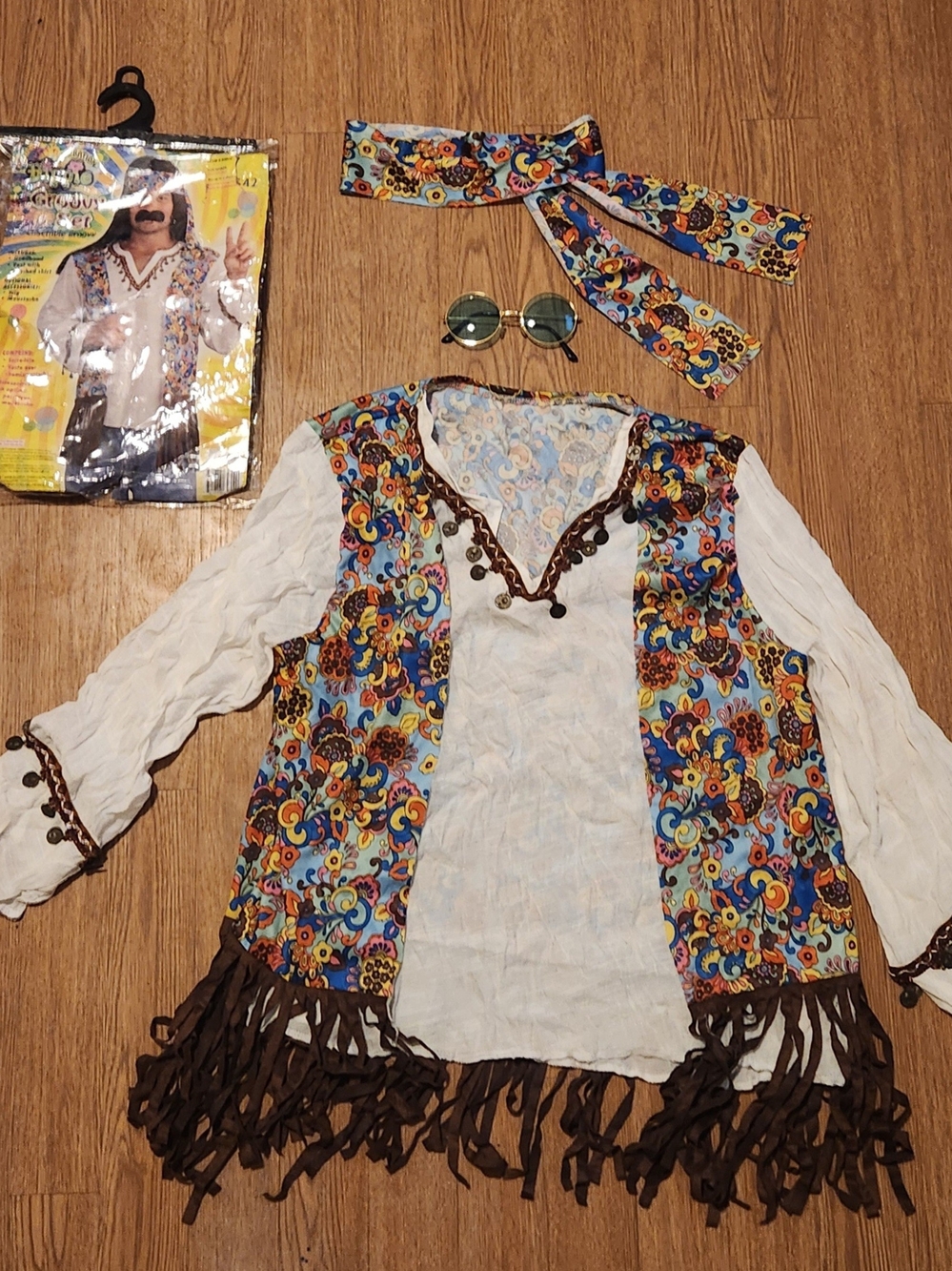 Halloween Fringe Hippie Floral Vest Costume